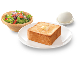 画像：ゆで卵＆厚切りバタートースト