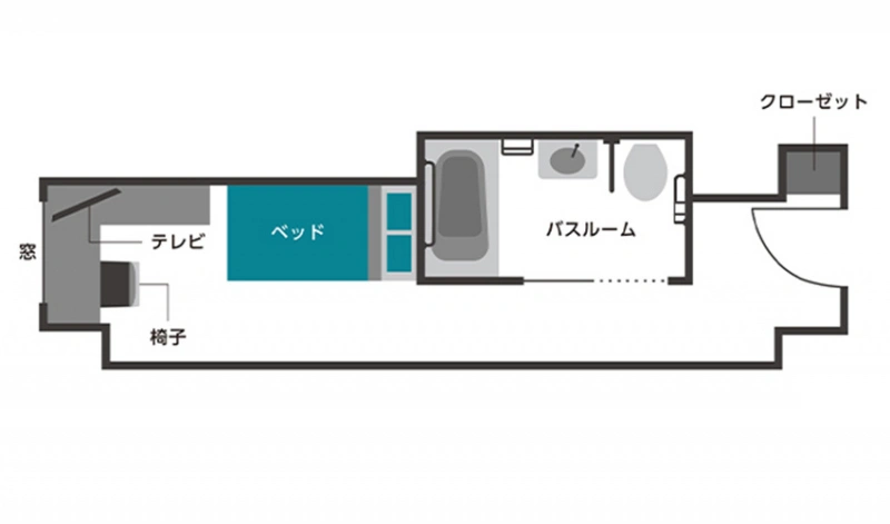 スタンダードユニバーサルシングルの間取り