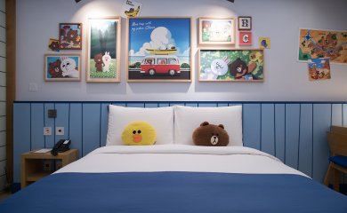 LINE FRIENDS ブラウン ダブル