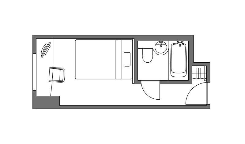 スタンダードシングル（セミダブル）の間取り
