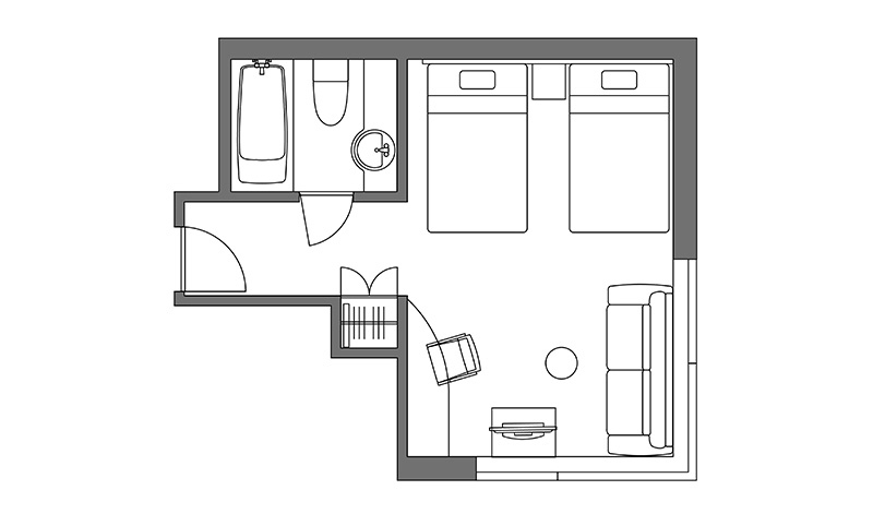 スタンダードトリプルの間取り